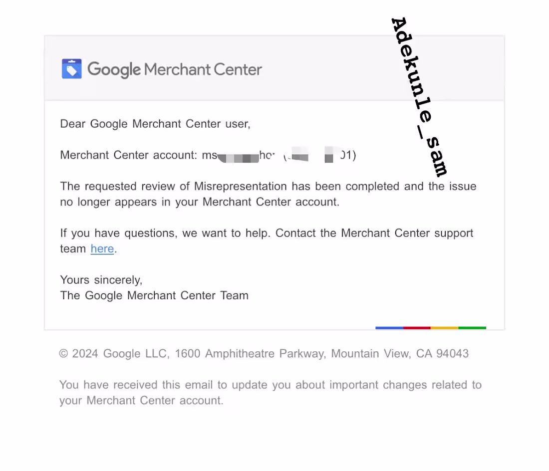 Cover image for Google Merchant Center Suspension Resolution