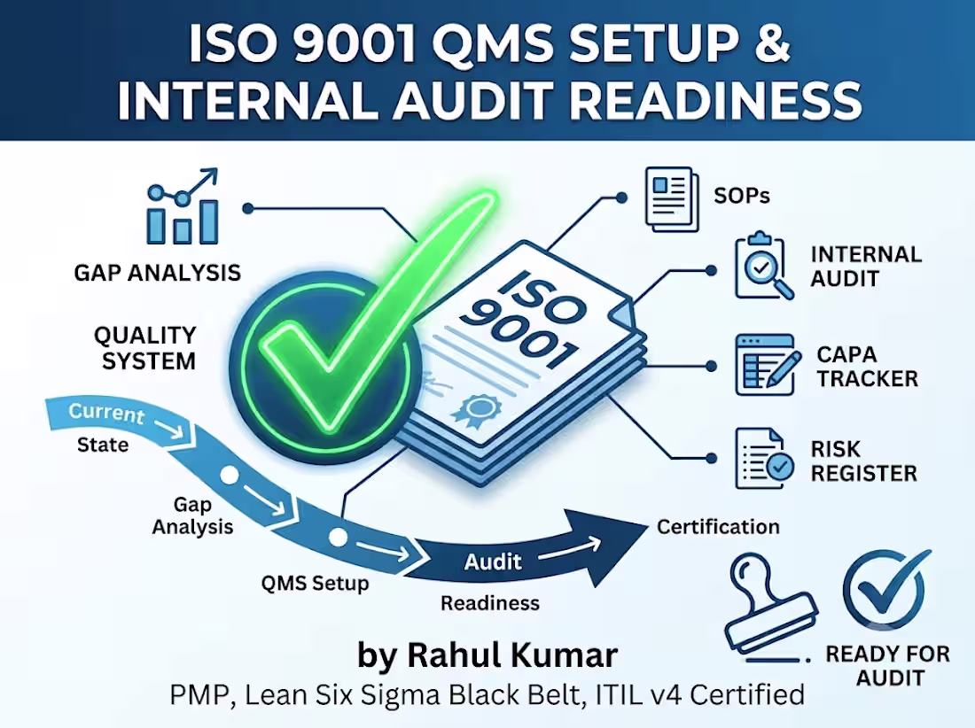 Cover image for ISO 9001 QMS Setup & Internal Audit Readiness
