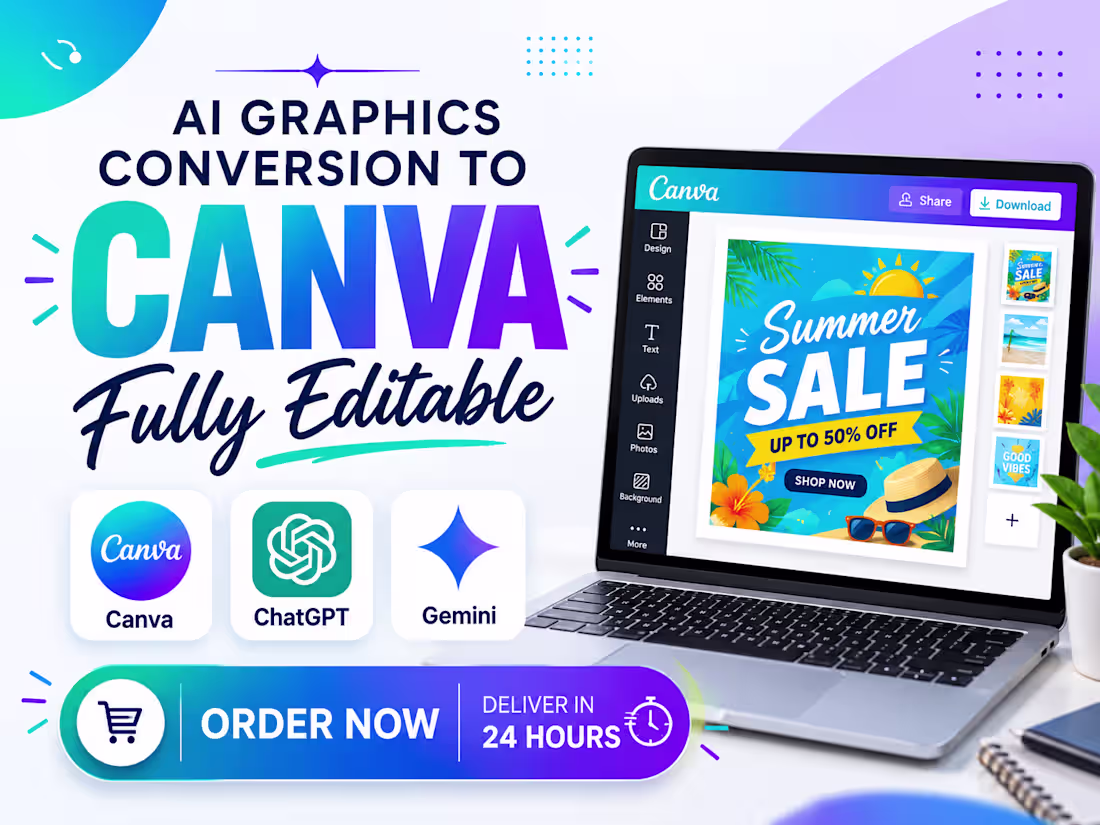 Cover image for Ai graphics and random files conversion to Canva editable