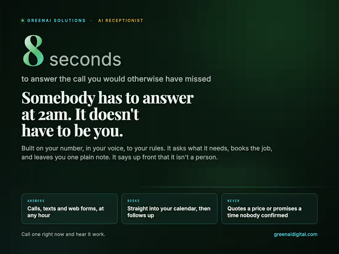 Cover image for AI Receptionist - built and installed on your number