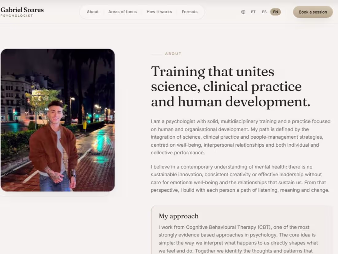 Cover image for Trilingual Website for a Psychologist (PT / ES / EN)