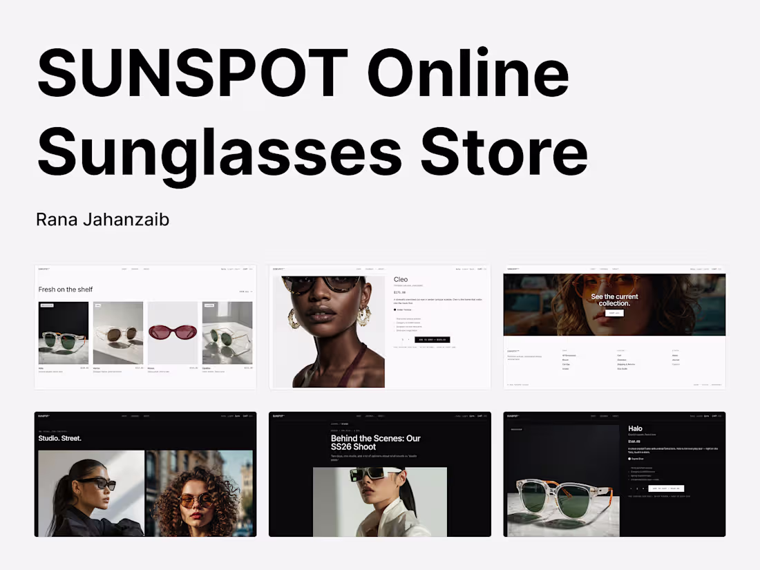 Cover image for SUNSPOT: Online Sunglasses Store

An online