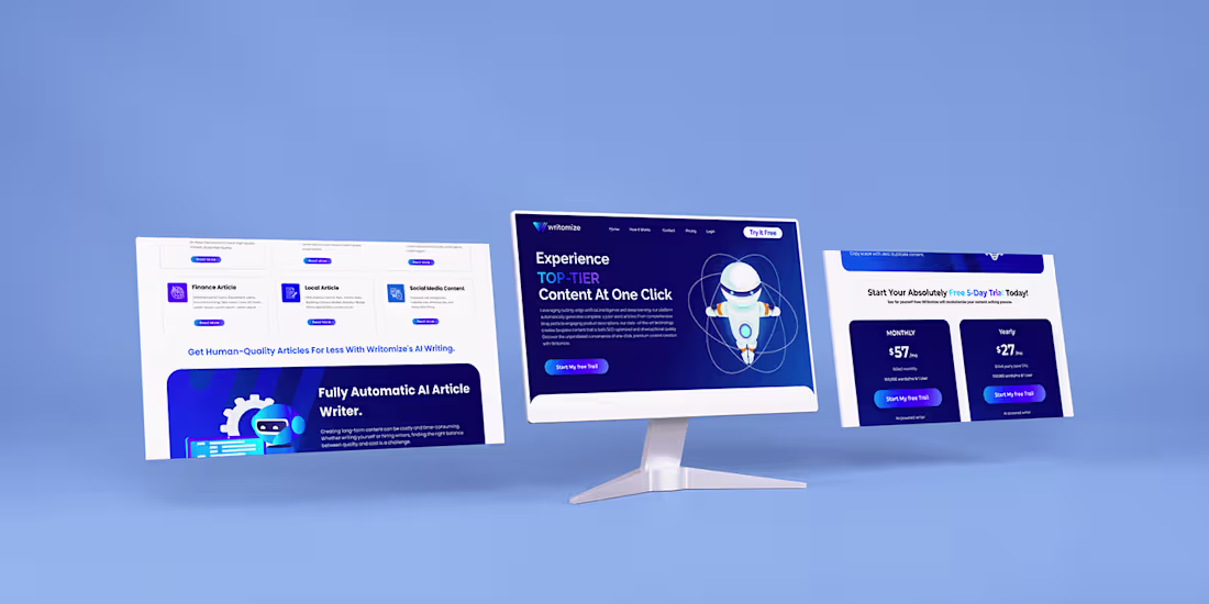 Cover image for AI website Writomize :: Behance