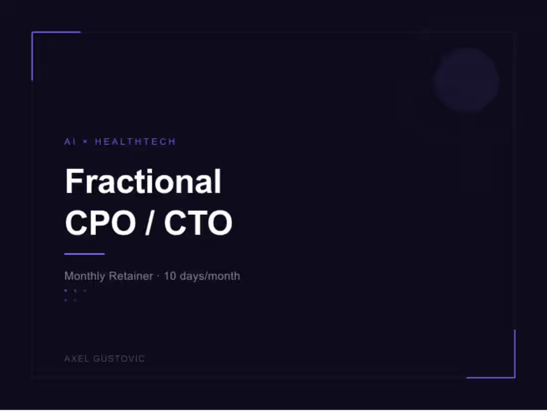 Cover image for Fractional CPO/CTO — Monthly Retainer