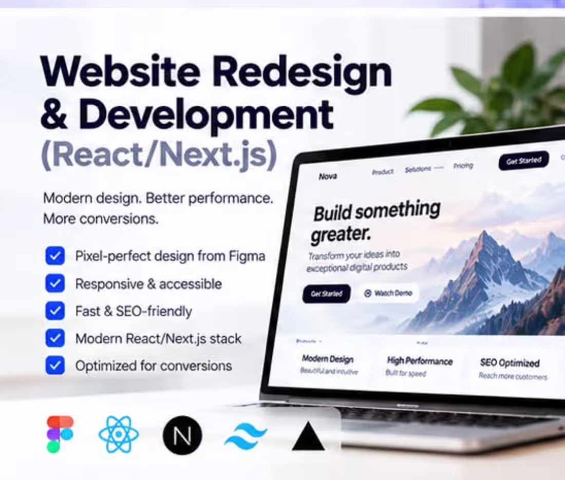 Cover image for Website Redesign & Development (React/Next.js)