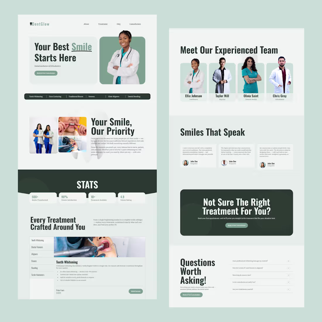 Cover image for DentGlow — Dental Clinic Website