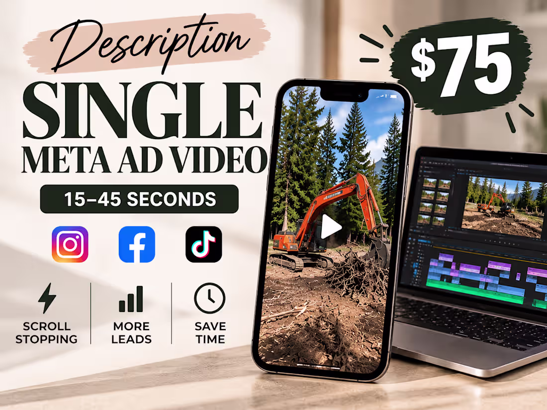Cover image for Short-Form Meta Ad Video Editing | 15–45 Seconds
