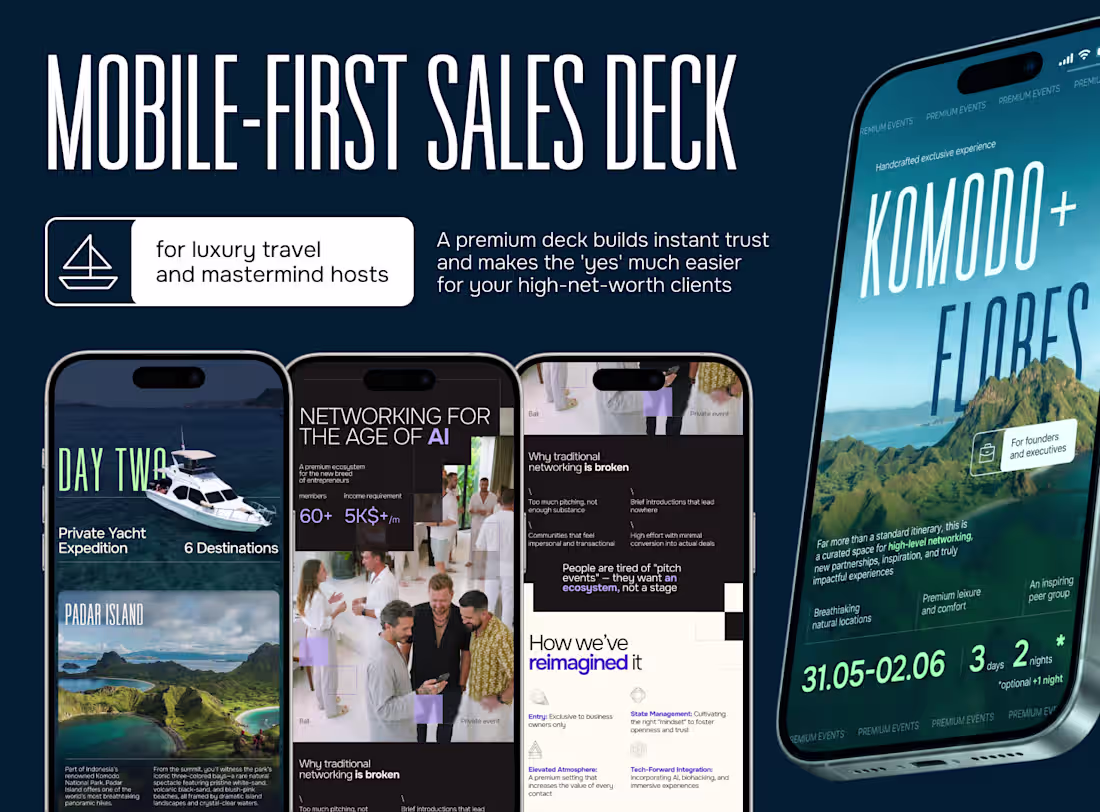 Cover image for Premium Mobile-First Sales Decks for Retreats & Masterminds