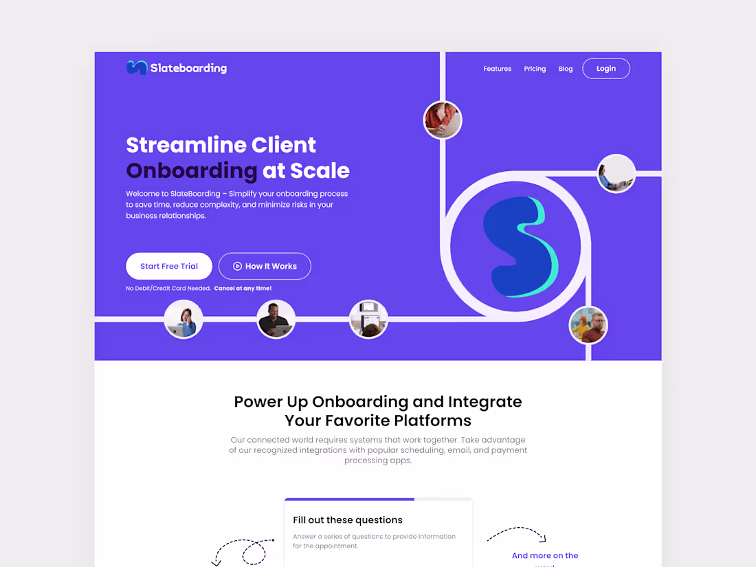 Cover image for Onboarding Tool Landing Page :: Behance