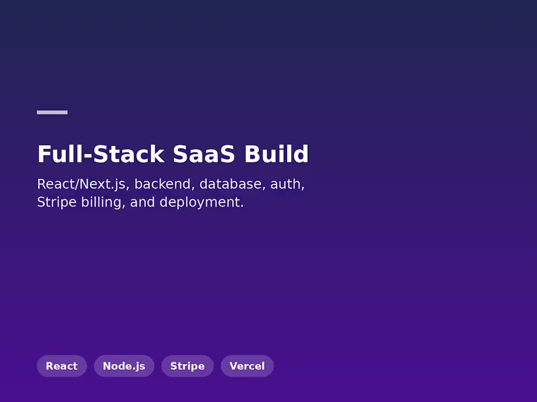 Cover image for Full-Stack SaaS Build