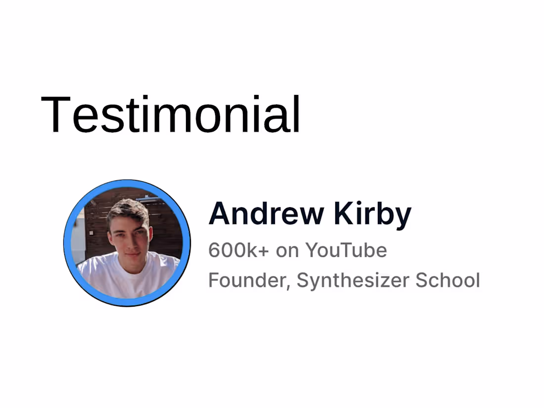 Cover image for Testimonial from Andrew Kirby