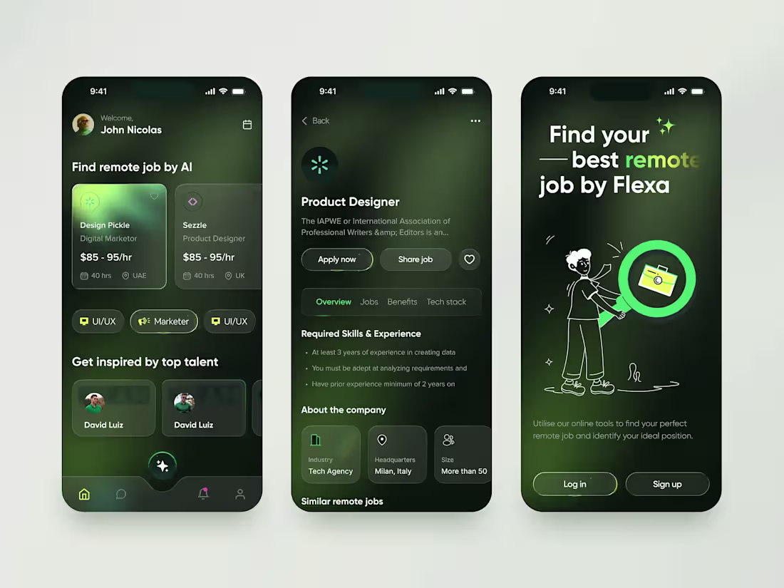 Cover image for AI-Powered Job Finding App – Job Search UI/UX Discover your ...