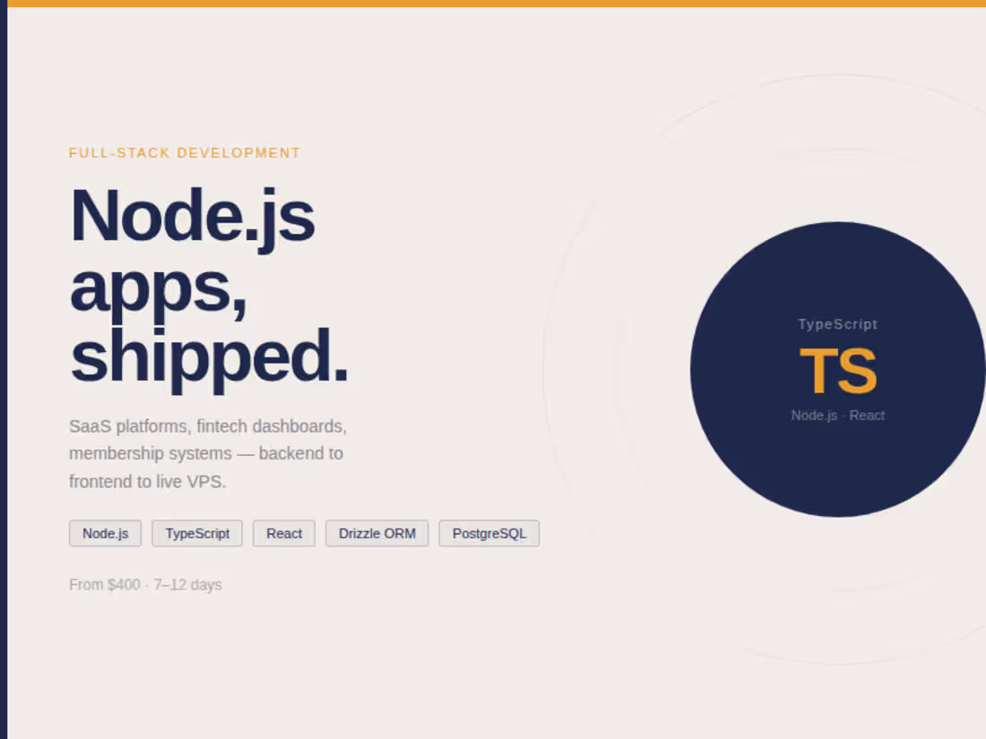 Cover image for Node.js & TypeScript Full-Stack App Development