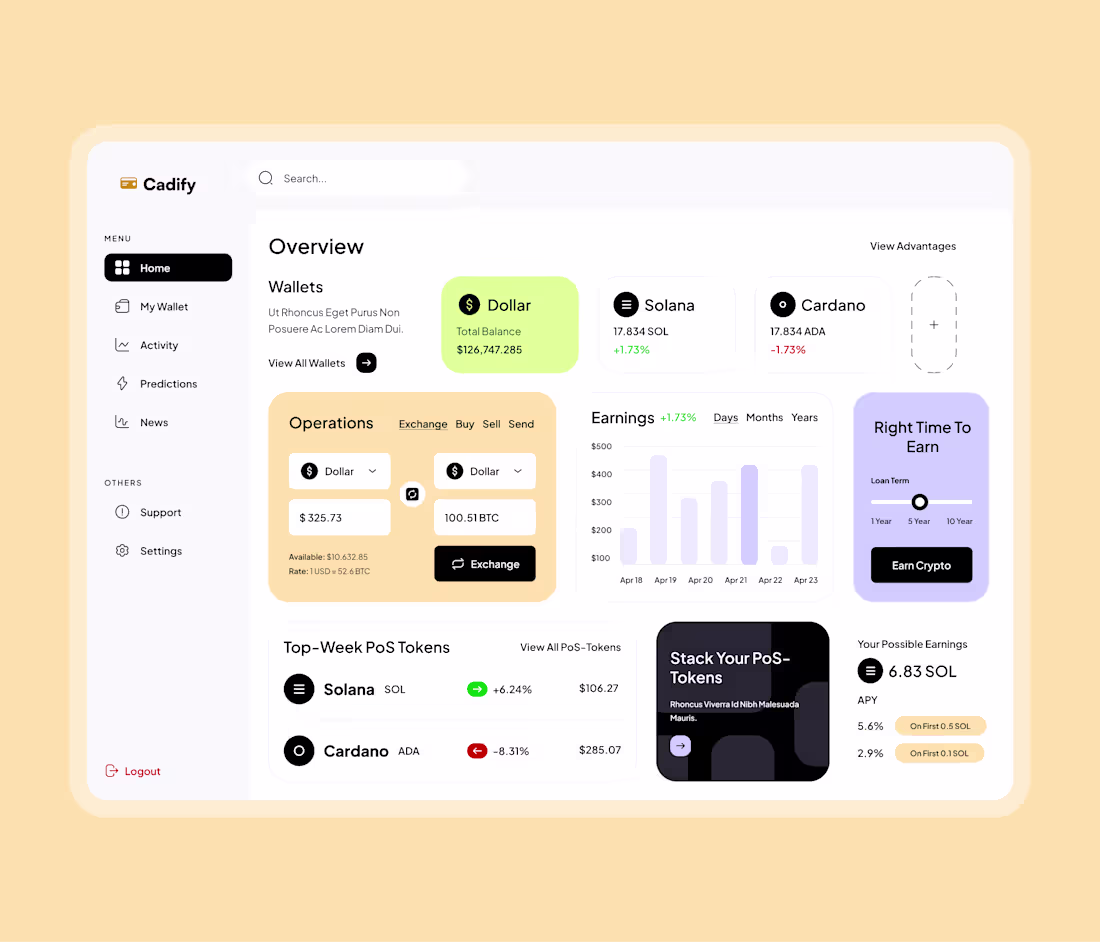 Cover image for Crypto Wallet & Web3 Dashboard UI Design