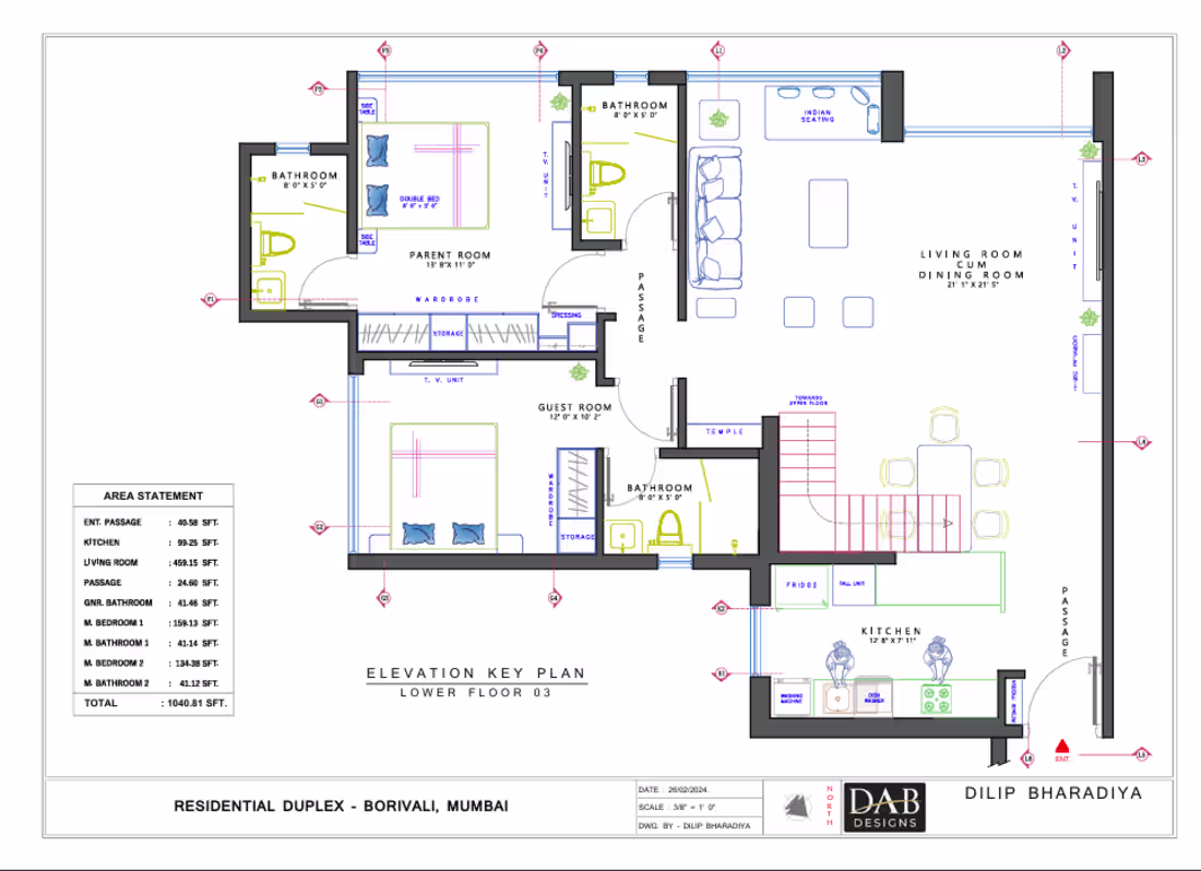 Cover image for AutoCAD elevation and key plan