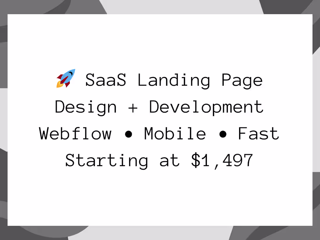 Cover image for High-Converting SaaS Landing Page Design, Development in Webflow