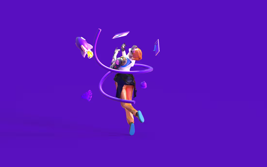 Cover image for 3D Character Design & Tech Illustration for Web/App