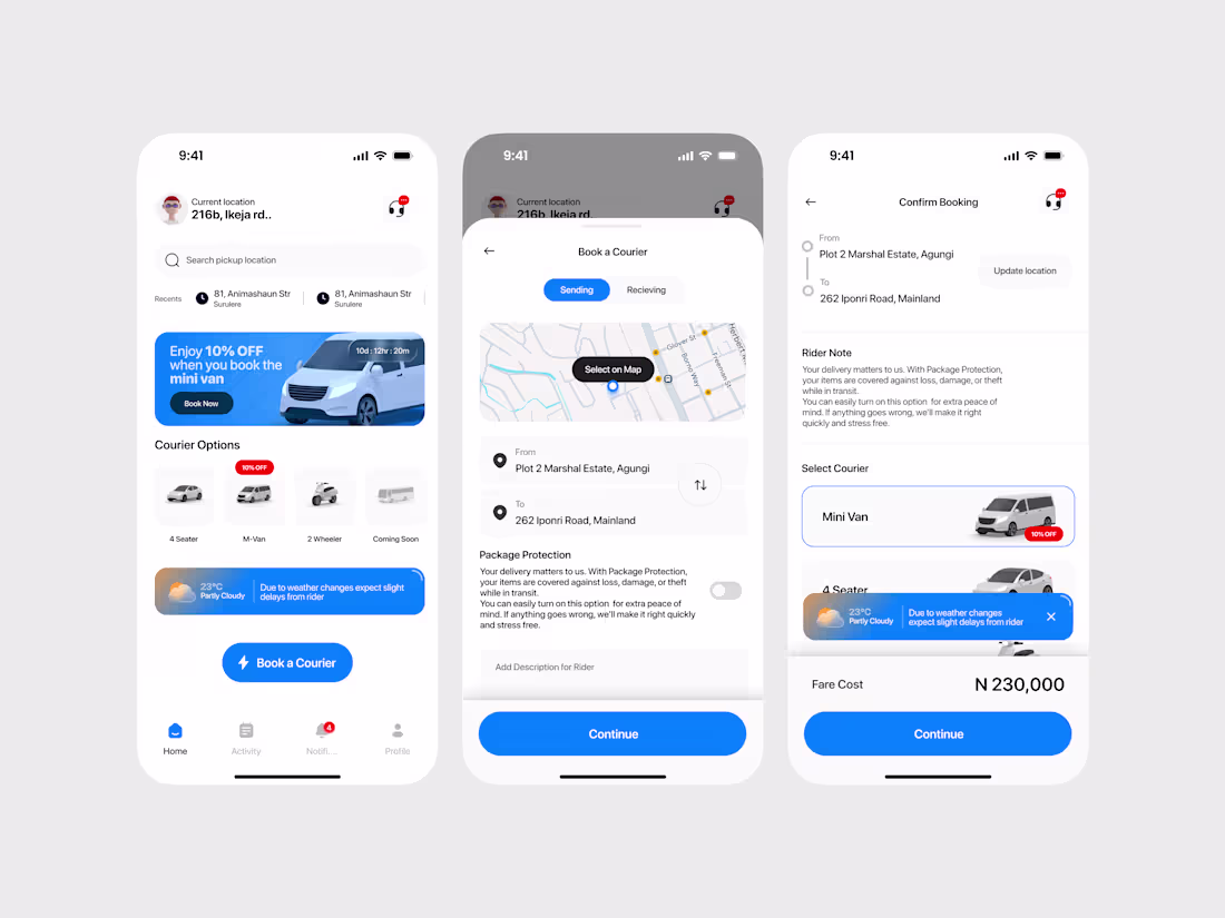 Cover image for Logistics Hailing Service Mobile Homescreens