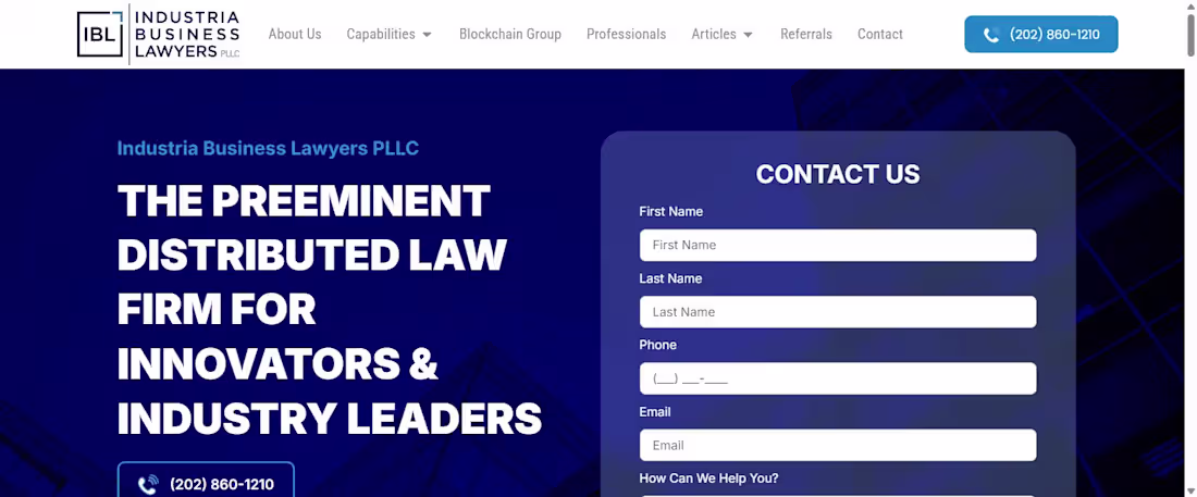 Cover image for Website for Industria Business Lawyers