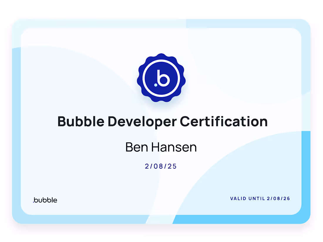 Cover image for Complex Application Development with Bubble.io