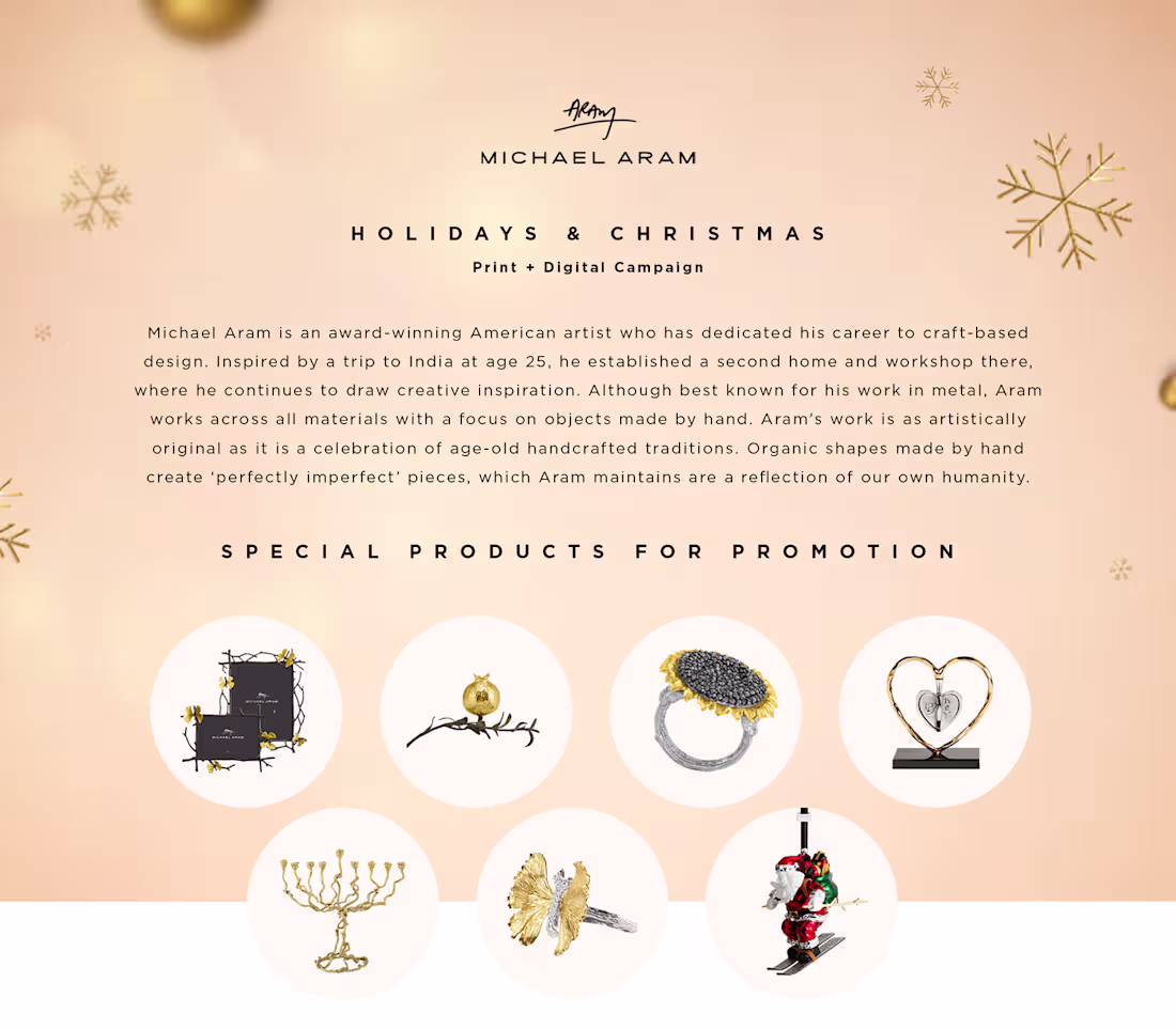 Cover image for Holidays Campaign Michael Aram on Behance