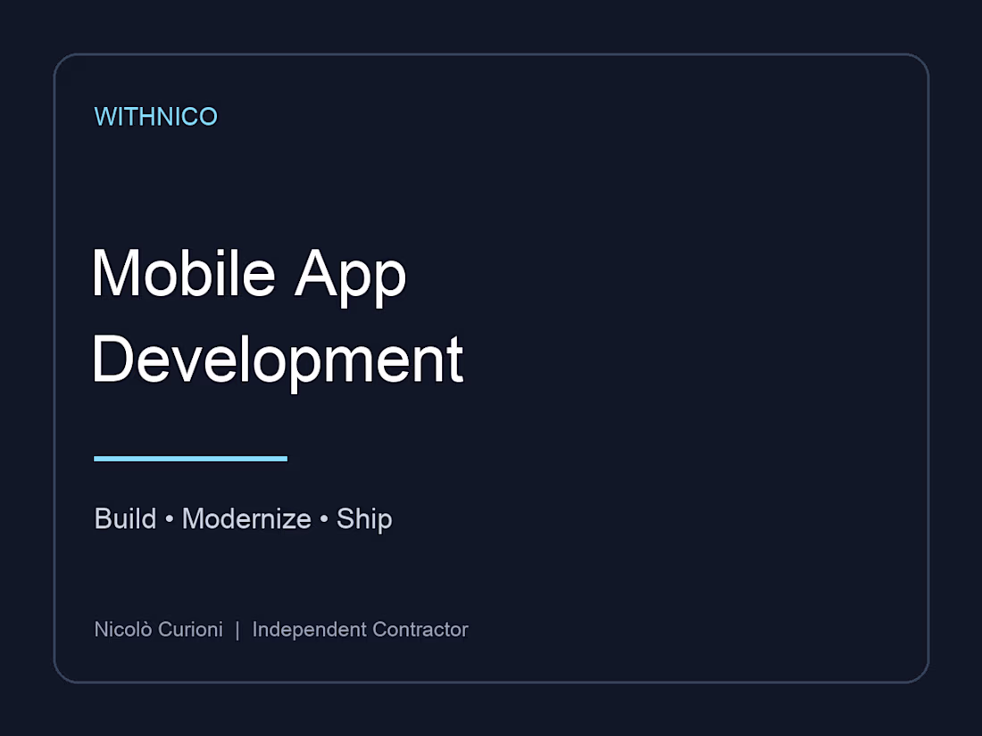Cover image for Mobile App Development & Modernization