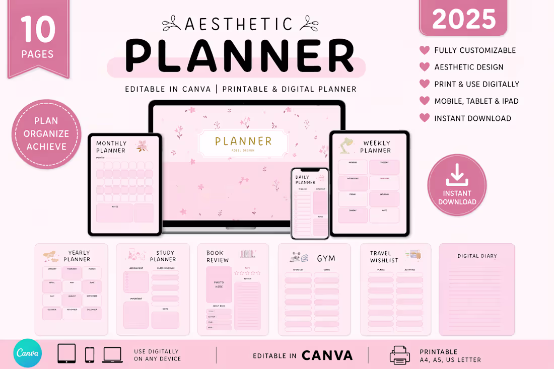 Cover image for Aesthetic Digital Planner – 2026