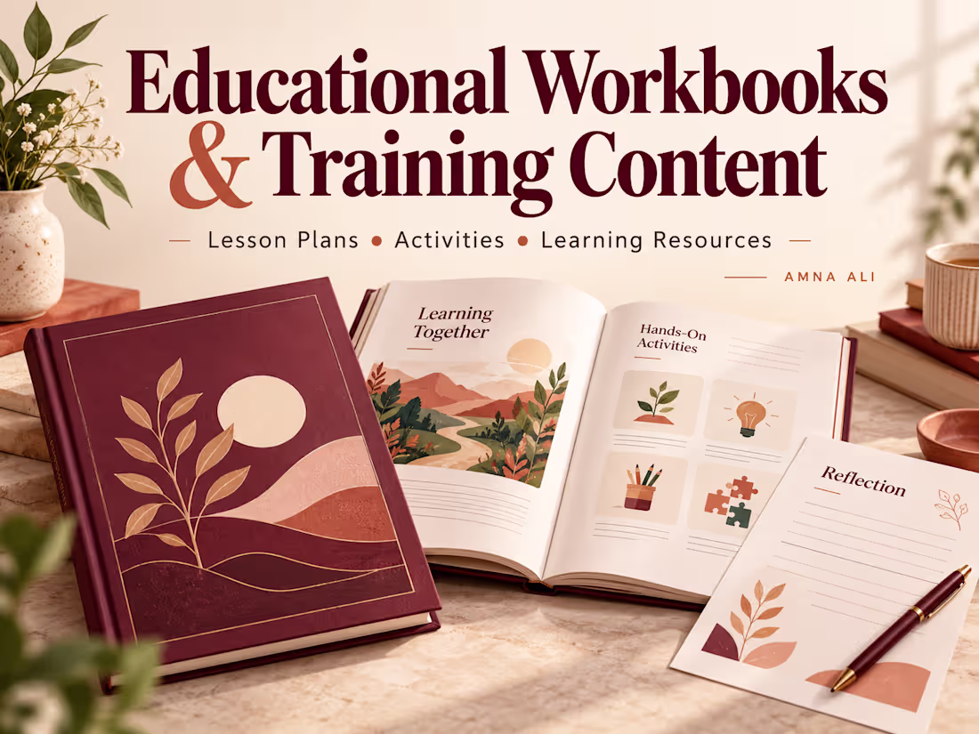 Cover image for Educational Workbooks, Lesson Plans & Training Content