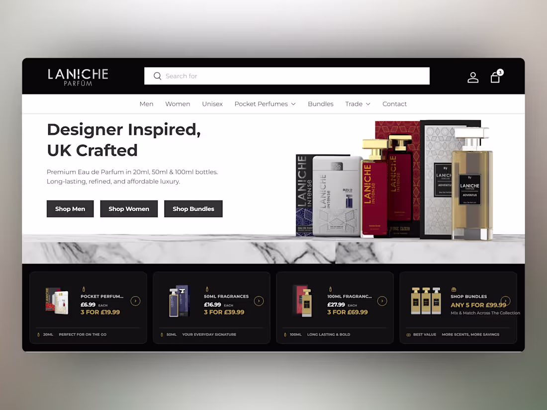 Cover image for Laniche Parfum |  Full Brand Identity to Custom Shopify Store