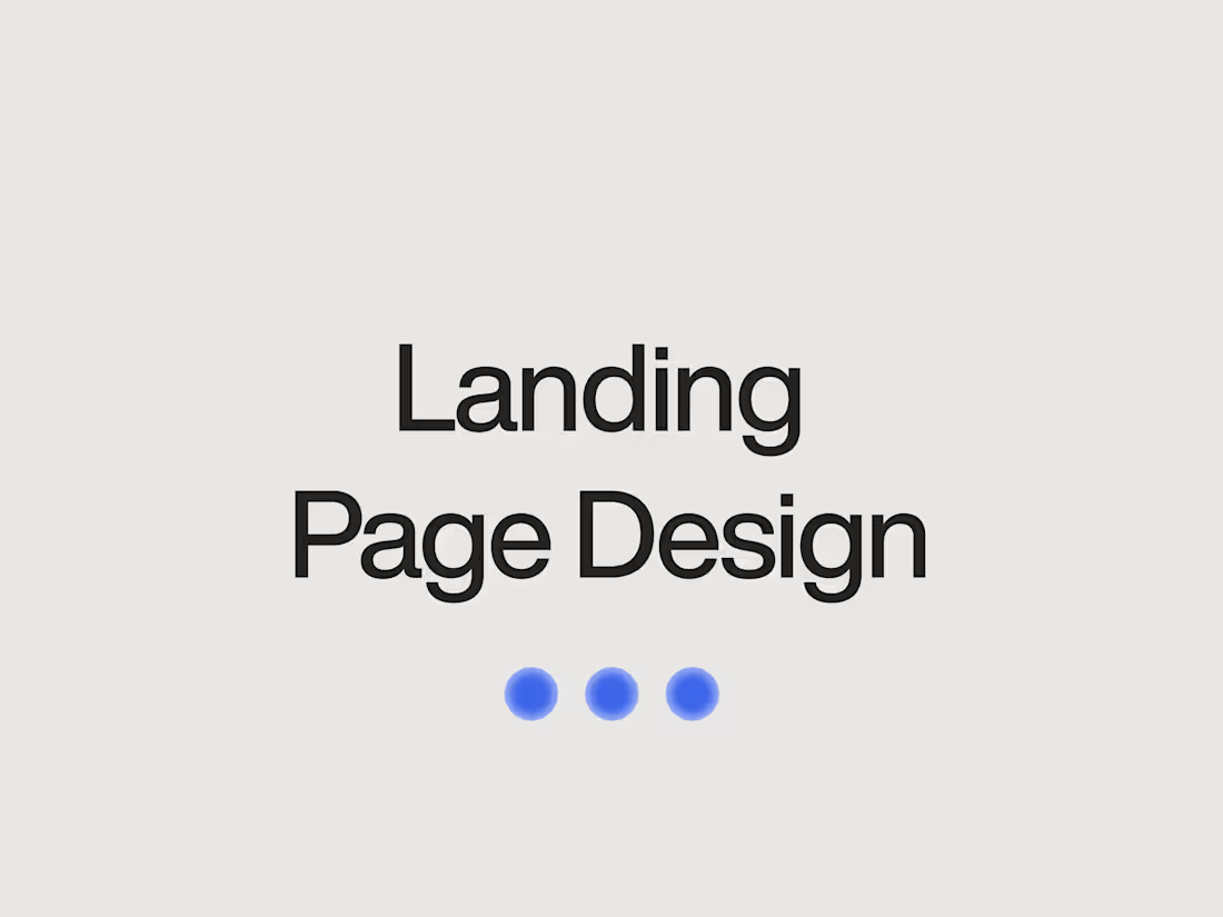 Cover image for Landing Page design 
