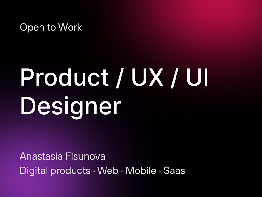 Cover image for Product & UX/UI Design for Web and Mobile Apps