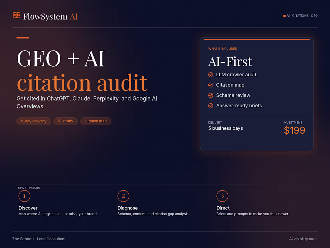 Cover image for GEO / AI Citation Audit for AI Search Visibility