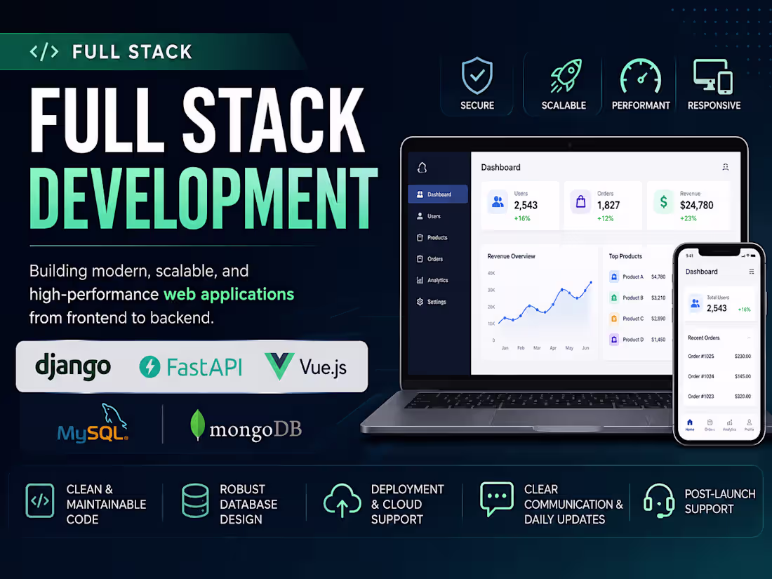 Cover image for Custom software / full stack web development