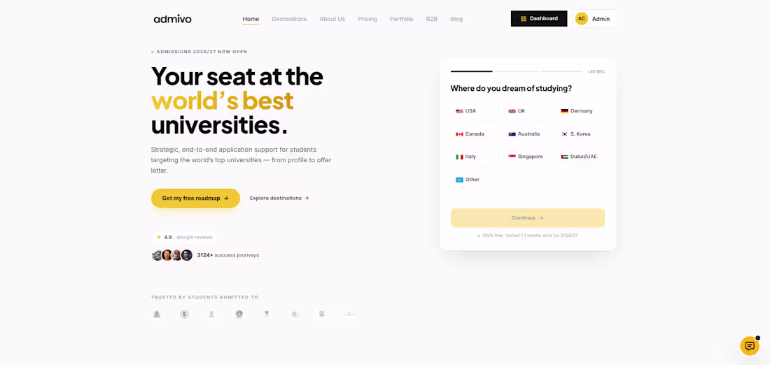 Cover image for Admivo.in (http://Admivo.in) — Full-Stack Product
Built