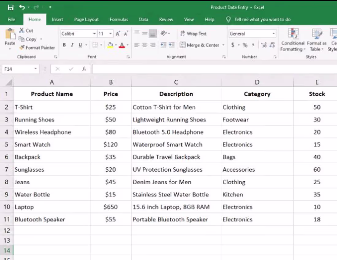 Cover image for Excel & Google Sheets Data Entry