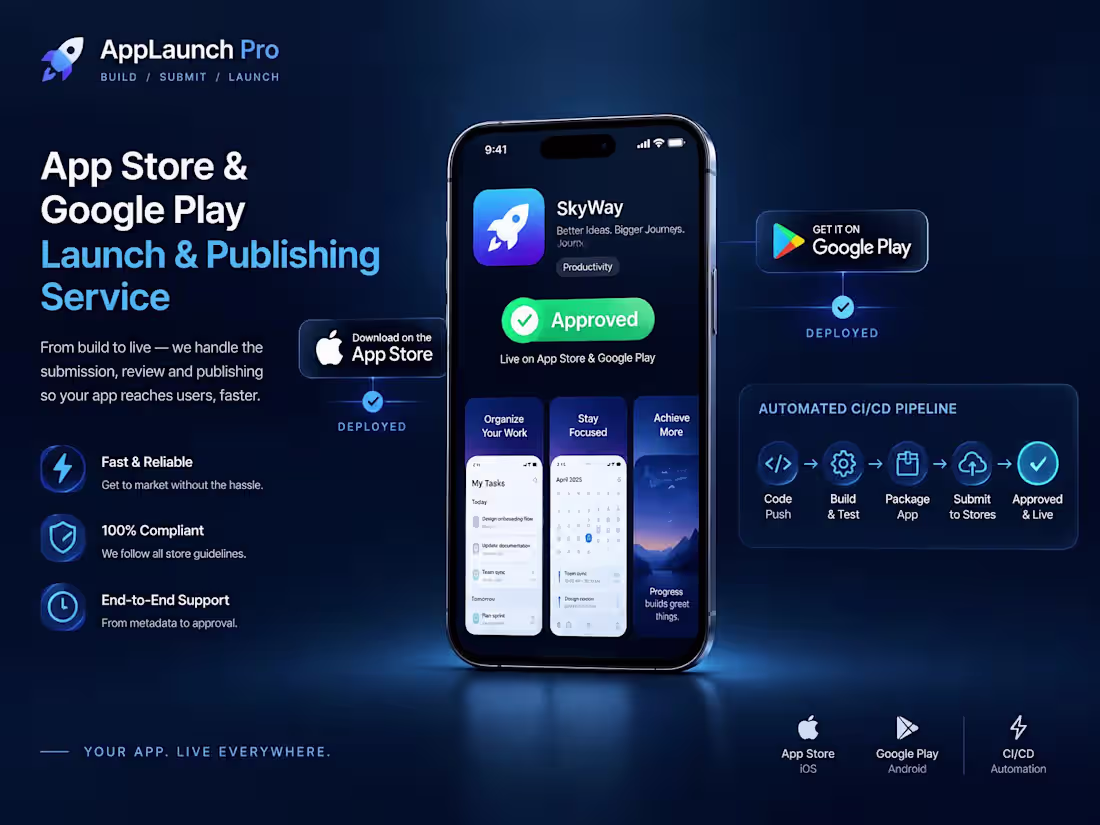 Cover image for Deploy & Publish Your App to Apple App Store & Google Play