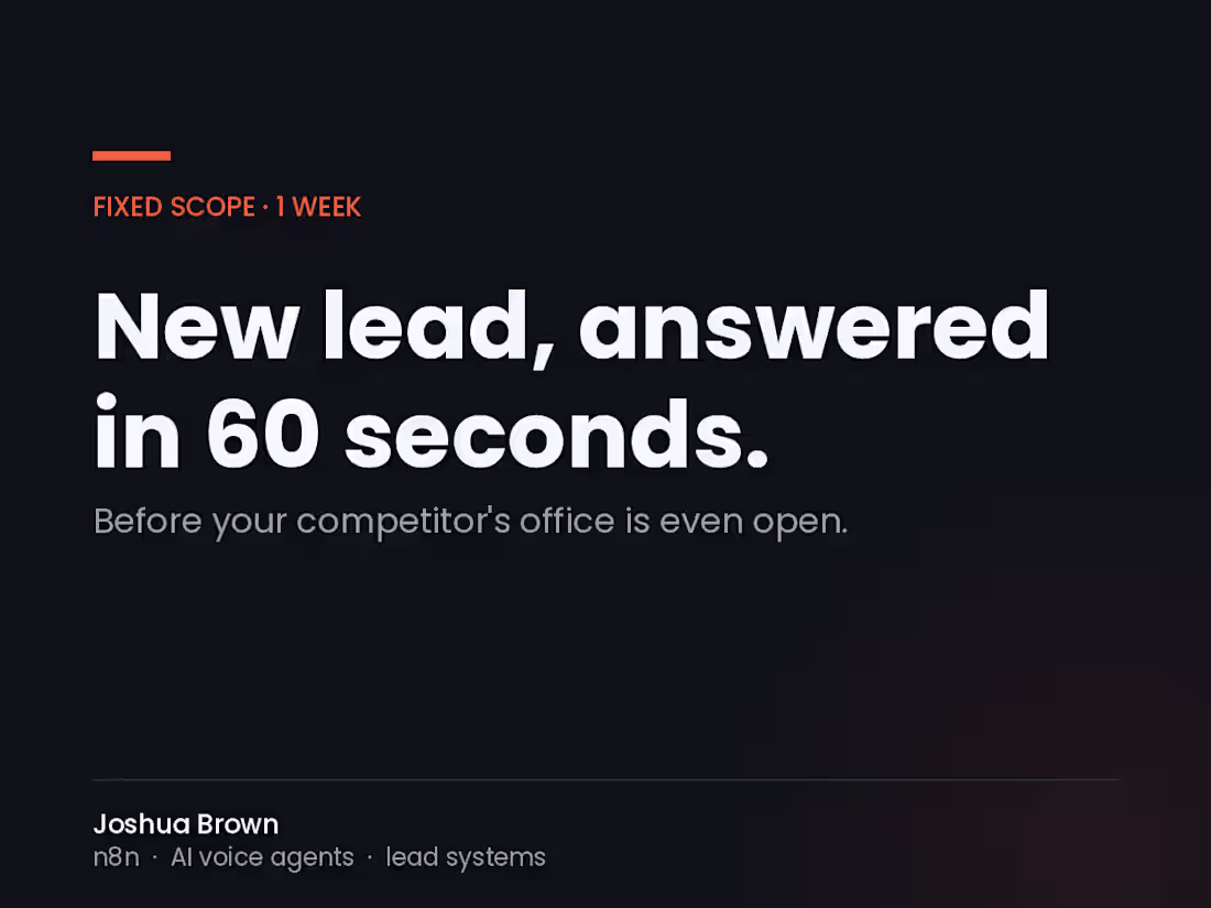 Cover image for Speed-to-Lead Responder (60-Second Follow-Up)
