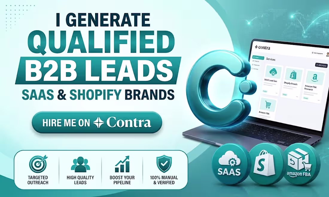 Cover image for B2B Lead Generation | Amazon FBA, Shopify & SaaS Verified Email 