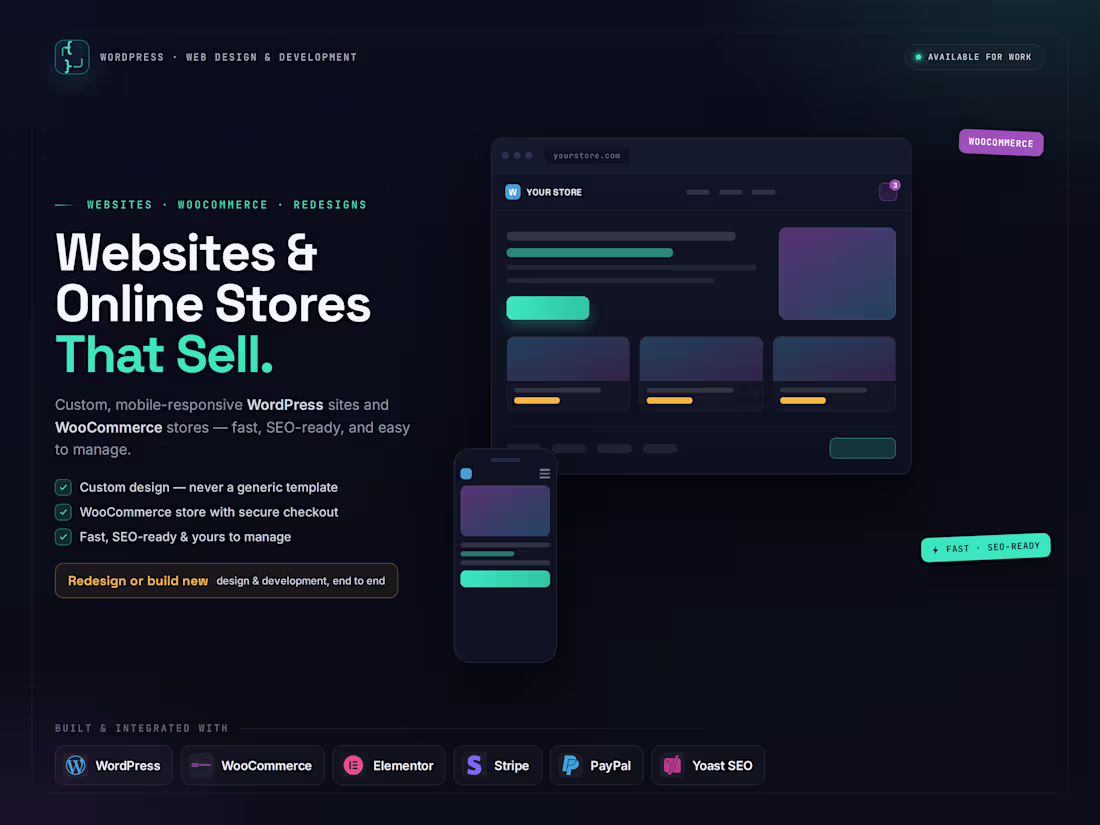 Cover image for WordPress Website Design & Development | Figma to WordPress