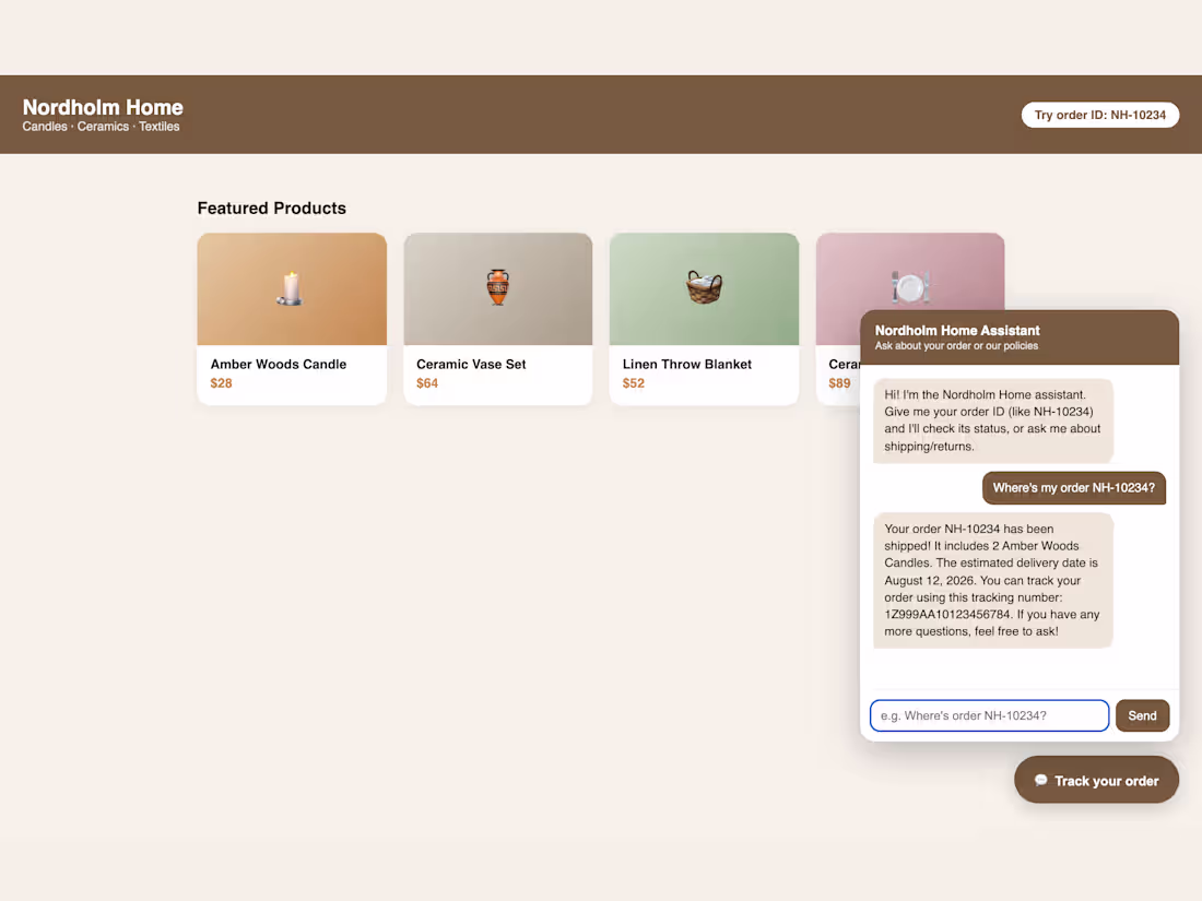 Cover image for AI order status assistant for