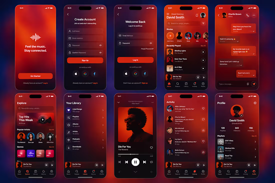 Cover image for Music Streaming + Social Networking Mobile App