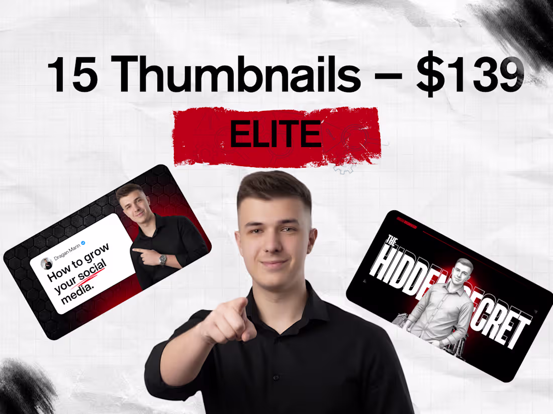 Cover image for YouTube Thumbnails – Elite Pack (15 Thumbnails)