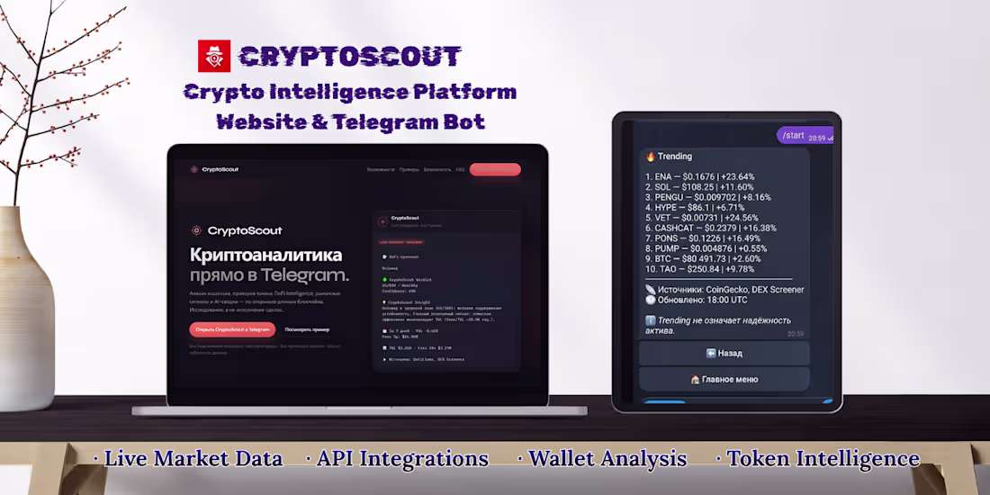 Cover image for CryptoScout is a Telegram crypto