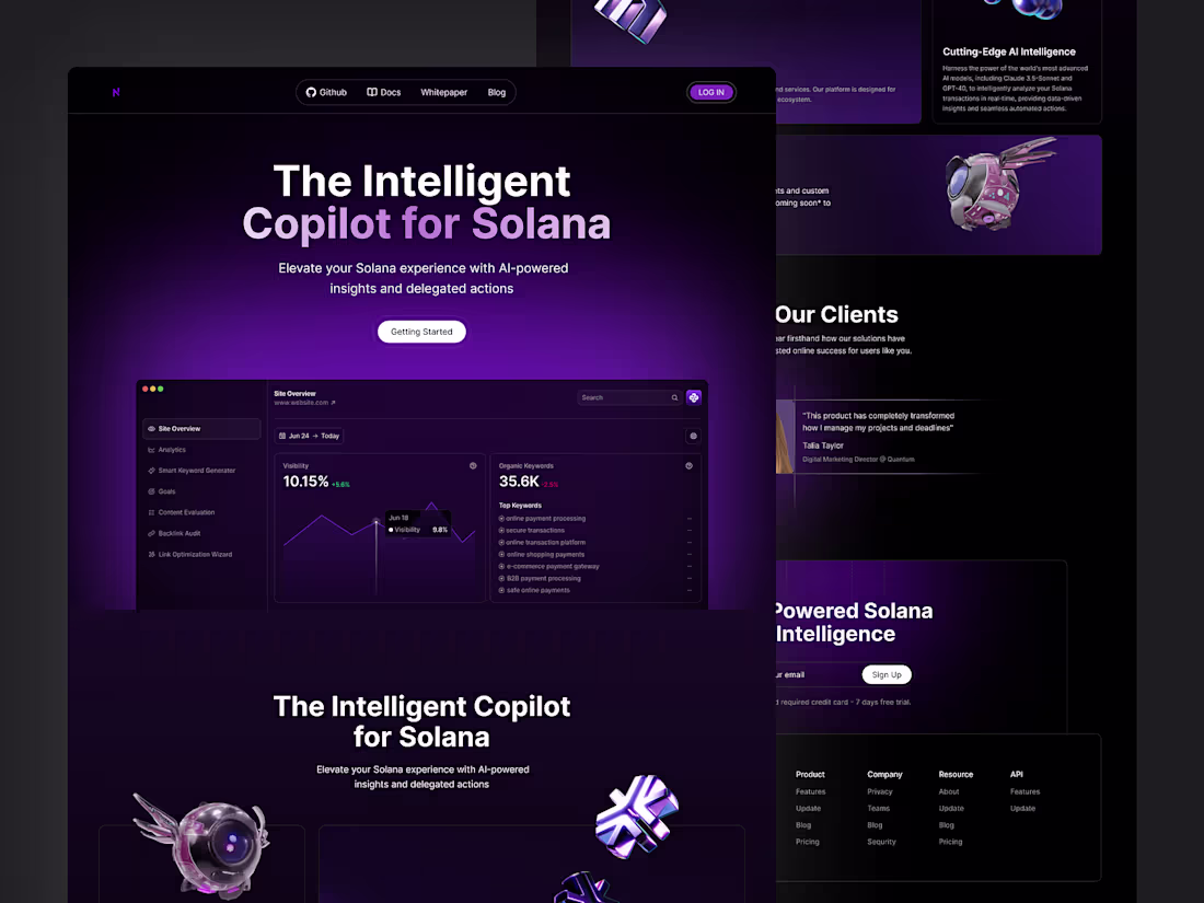 Cover image for Ai Agent for Defi Landing Page by Alamgir Hossain on Dribbble
