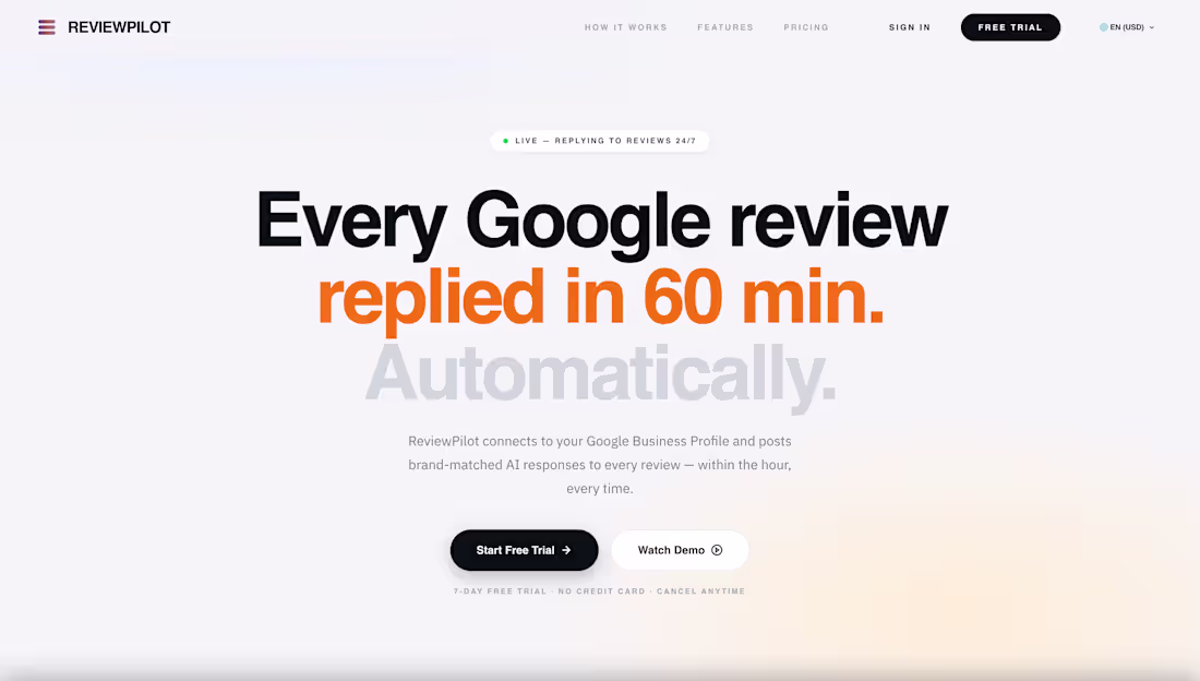 Cover image for ReviewPilot automatically replies to the