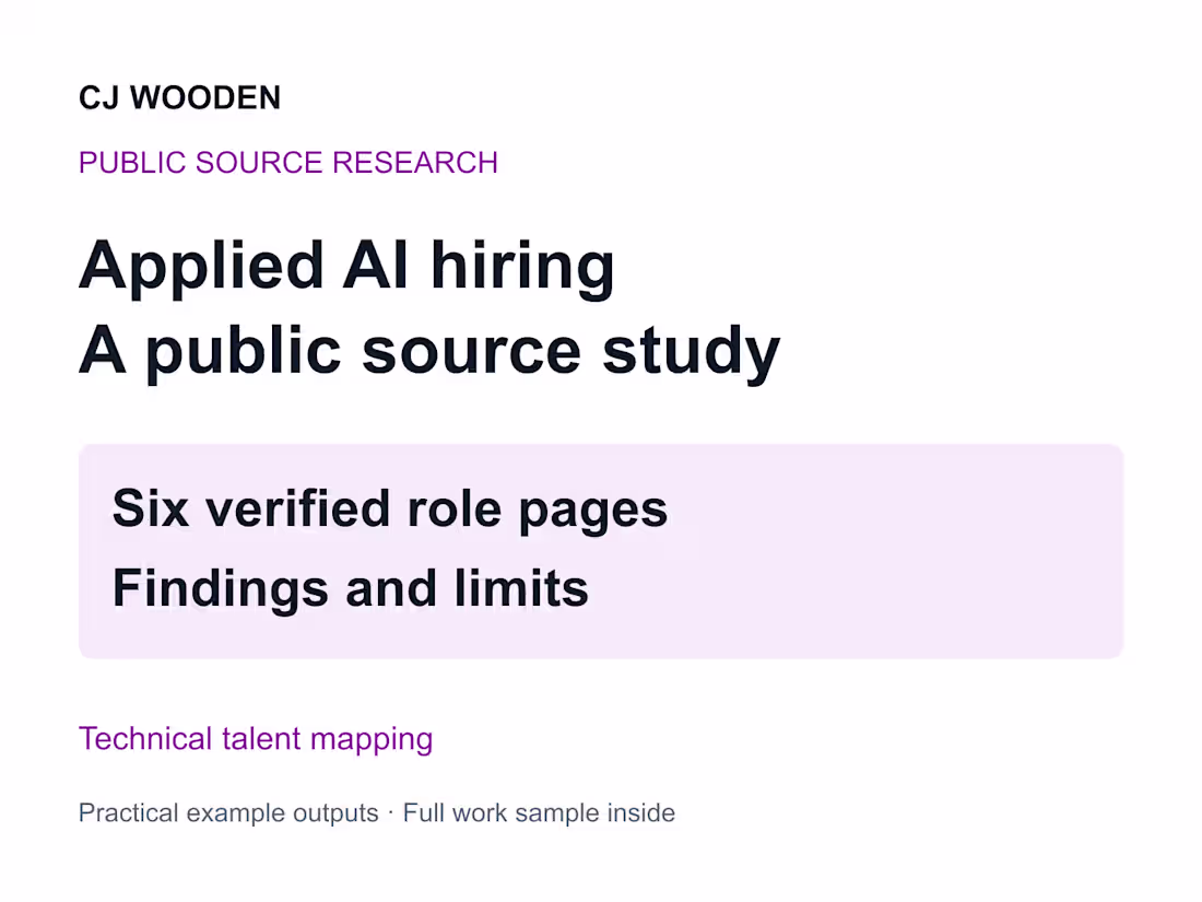 Cover image for Applied AI Hiring Feasibility Research Sample