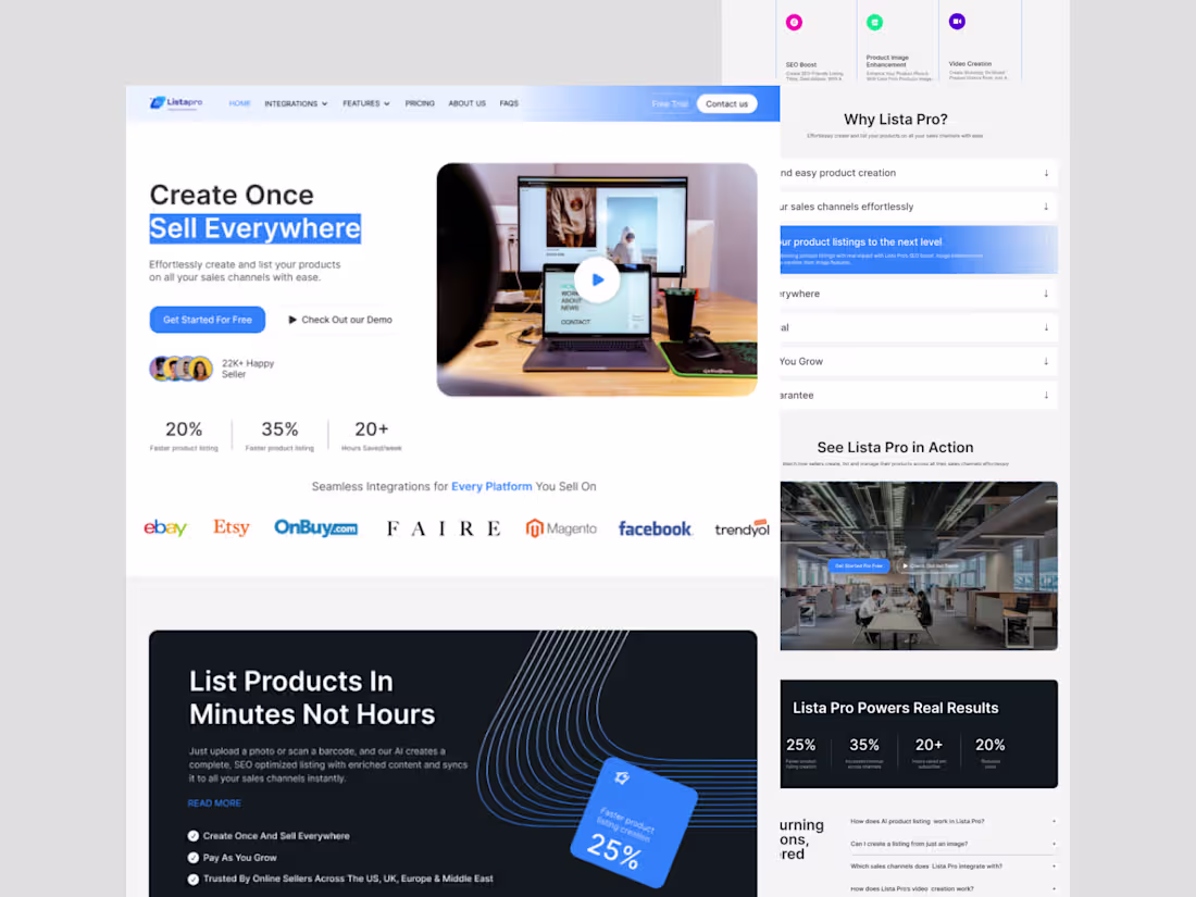 Cover image for Landing Page Design UI UX Design Website Template