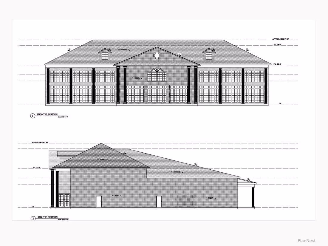 Cover image for Event Venue – Front & Side Elevations