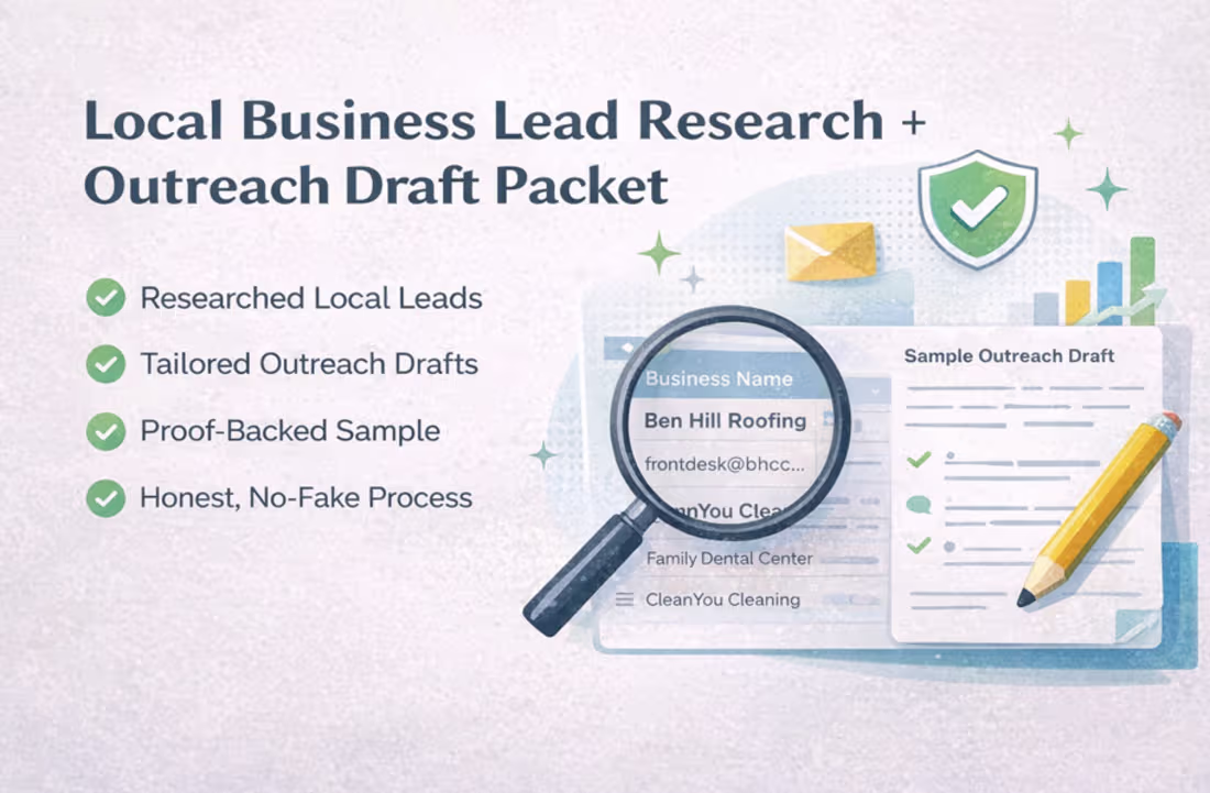 Cover image for Local Business Lead Research and Outreach Draft Packet