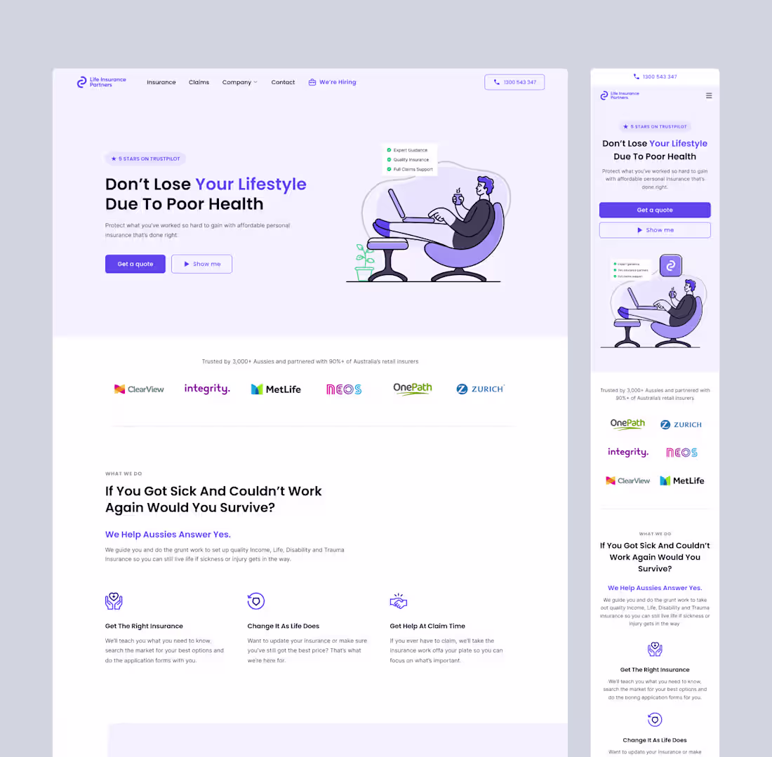 Cover image for Life Insurance Partners - Webflow Development